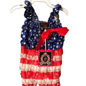 ROYAL GEM PATRIOTIC ROMPER SIZE SMALL **GET READY FOR HOLIDAY DAY PICS**